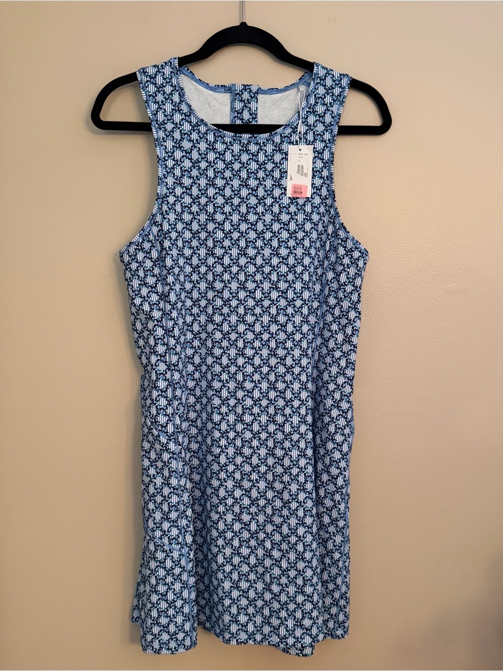Addison Bay Floral Trellis Sleeveless Athletic Dress Blue White XL NWT - Picture 2 of 9